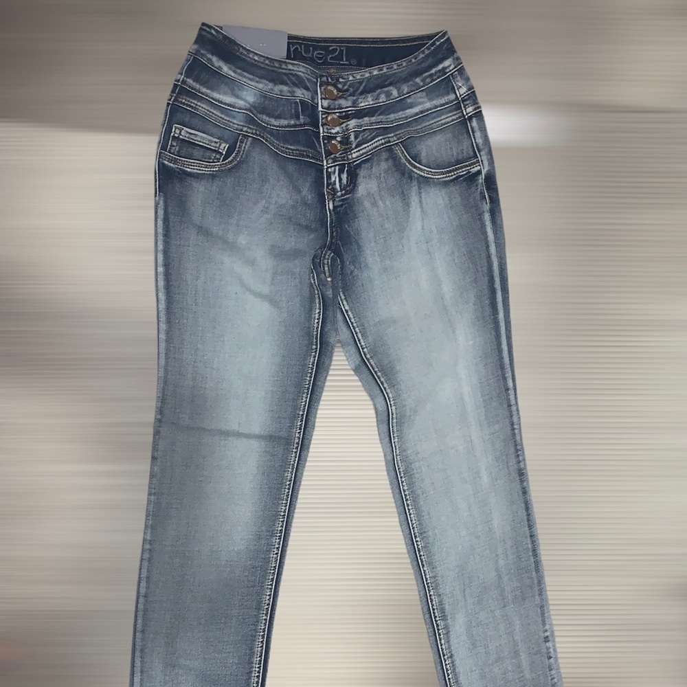 Rue21 high waist skinny freedom flex jeans 1/2long